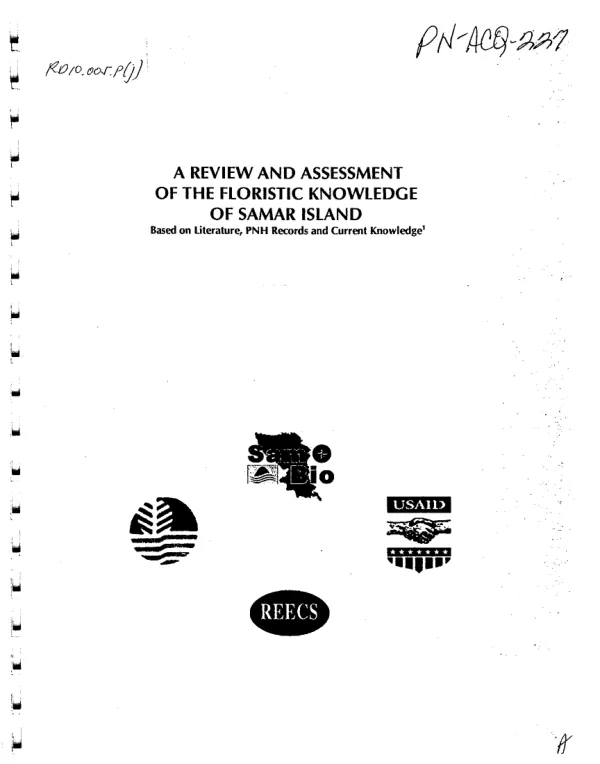 Review and assessment of the floristic knowledge of Samar Island[, Philippines] : based on literature, PNH records and current knowledge