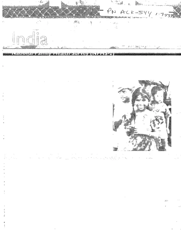 India : national family health survey (NFHS-2) -- 1998-99 : key findings