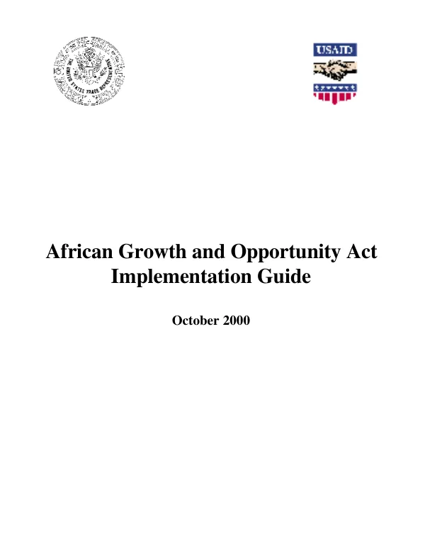 African Growth and Opportunity Act implementation guide