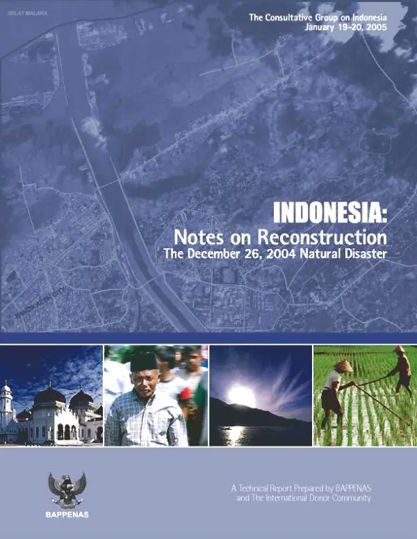 Indonesia : notes on reconstruction, the December 26, 2004 natural disaster