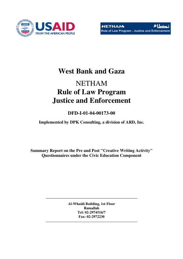 Final program report of the expanded natural resource management activity, September 1999-September 2005