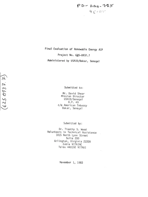 Final evaluation of renewable energy AIP