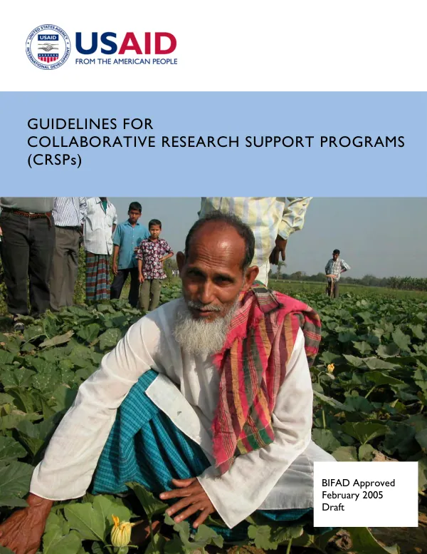 Guidelines for collaborative research support programs (CRSPs)