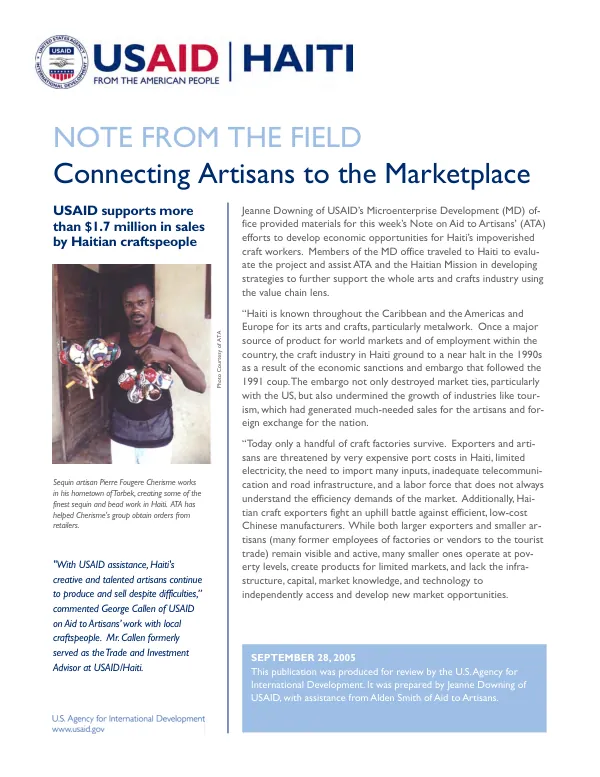Connecting artisans to the marketplace