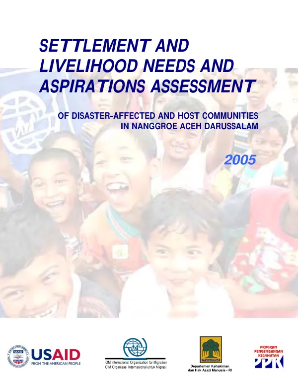 Settlement and livelihood needs and aspirations assessment of disaster-affected and host communities in Nanggroe Aceh Darussalam