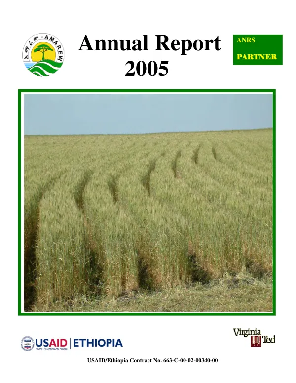 Annual report 2005 : Amahara micro-enterprise development, agricultural research, extension, and watershed management (AMAREW) project