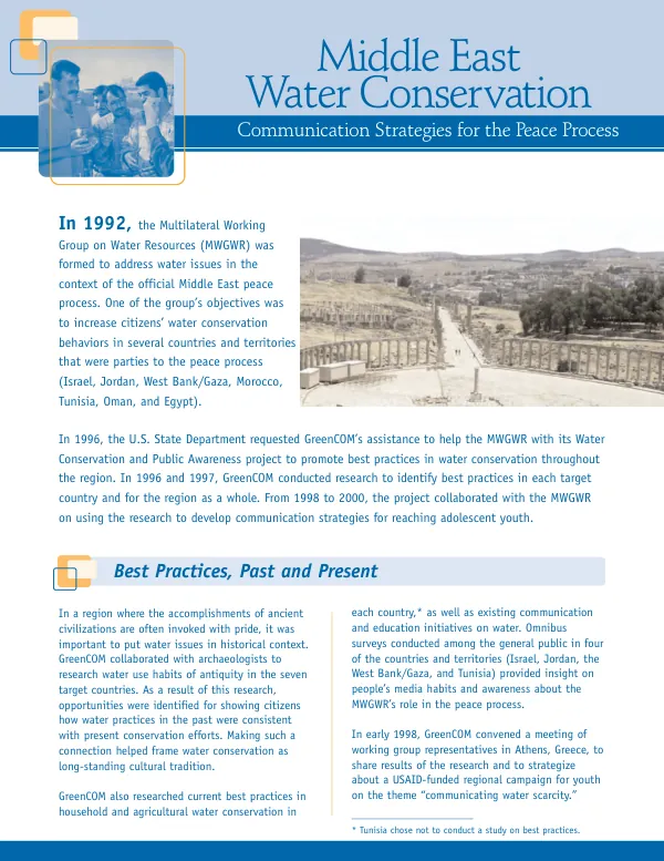 Middle East water conservation : communication strategies for the peace process