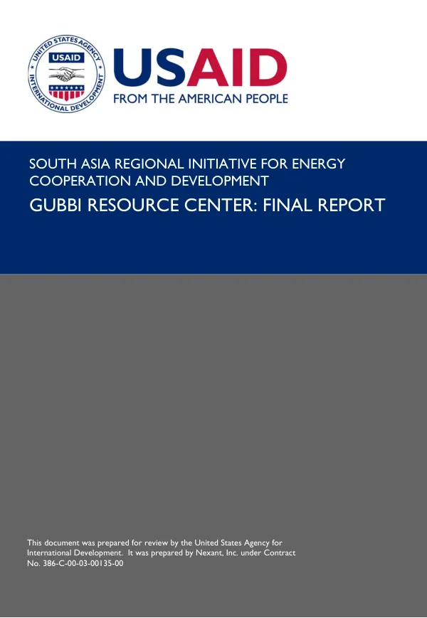 Gubbi Resource Center : final report