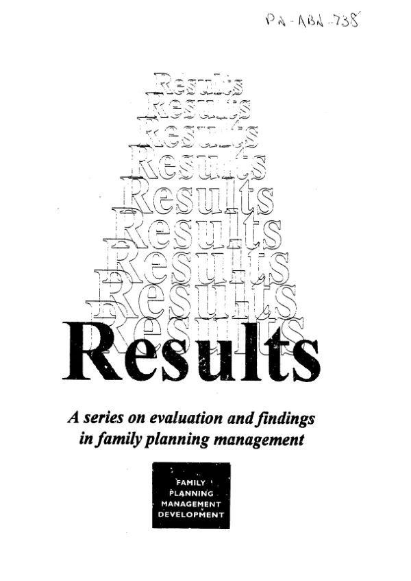 Evaluation framework and needs assessment guidelines for family planning organizations