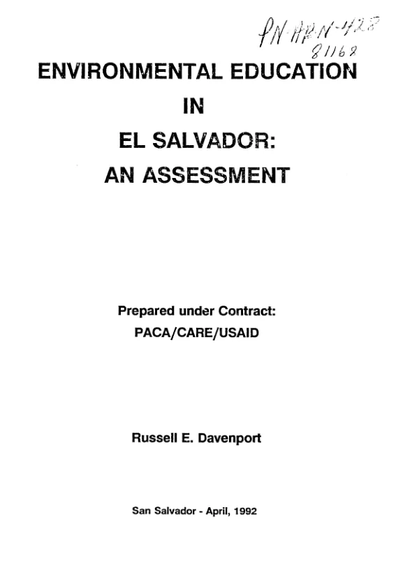 Environmental education in El Salvador : an assessment