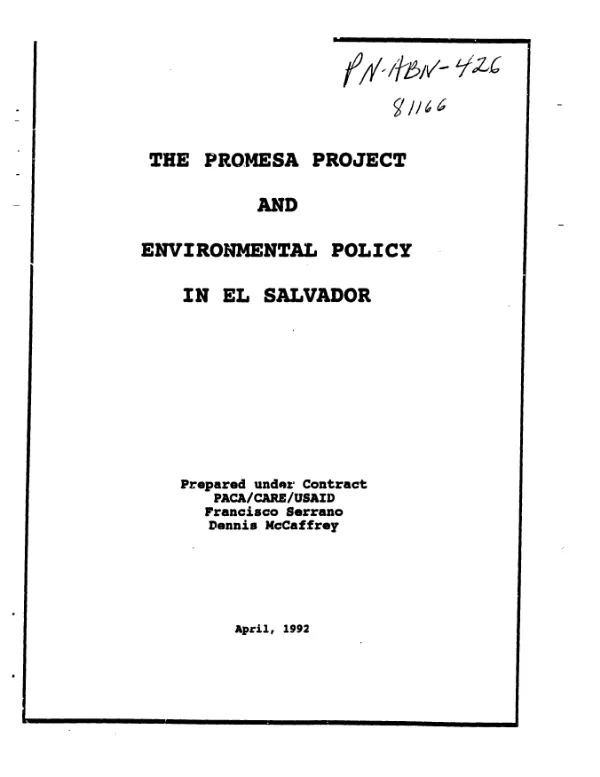 PROMESA project and environmental policy in El Salvador
