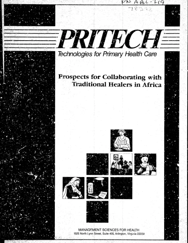 Prospects for collaborating with traditional healers in Africa