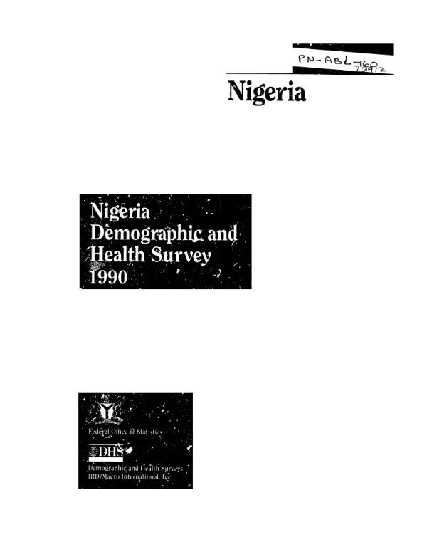 Nigeria demographic and health survey 1990
