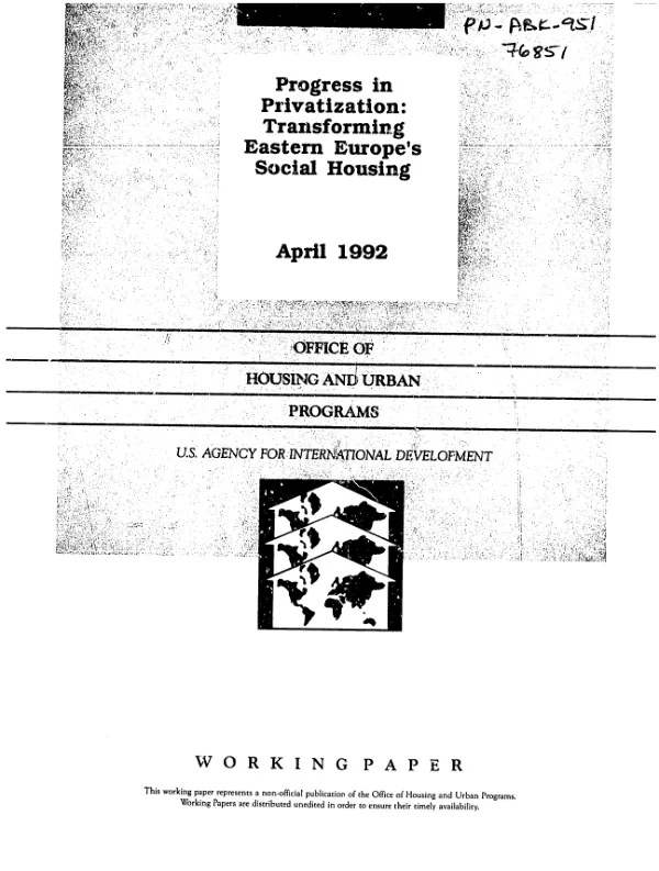 Progress in privatization : transforming Eastern Europe"s social housing