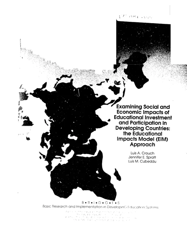 Examining social and economic impacts of educational investment and participation in developing countries : the educational impacts model (EIM) approach