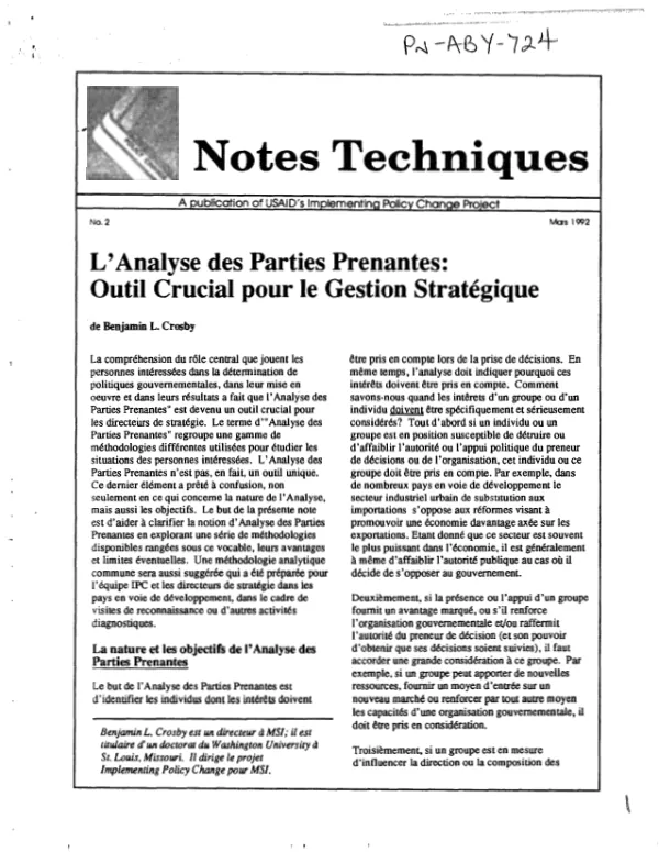 Analyse des parties prenantes : outil crucial pour le gestion strategique