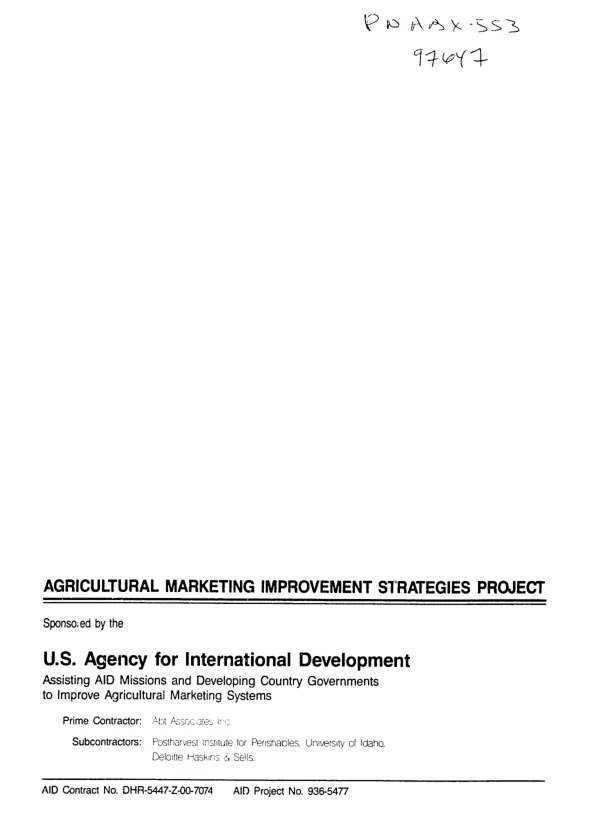 Agribusiness trade and investment promotion : engaging US agribusiness in the process