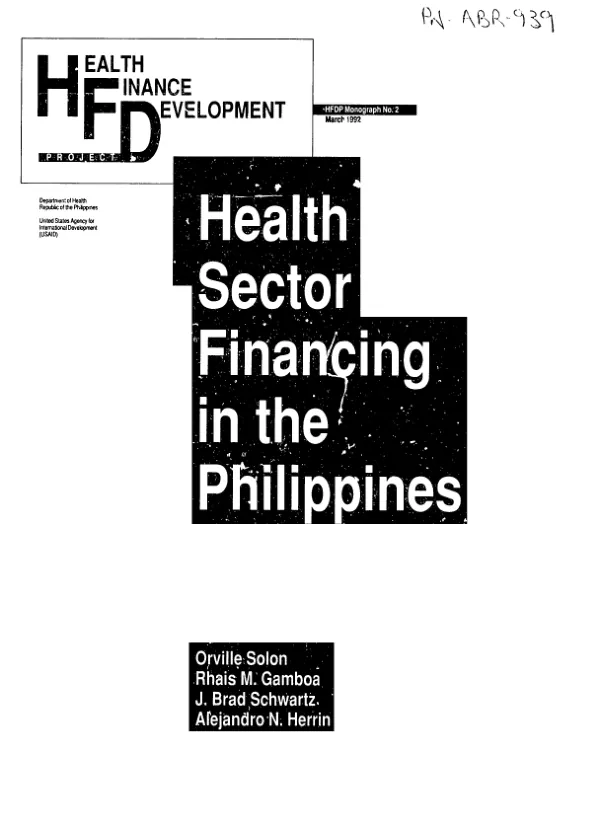 Health sector financing in the Philippines