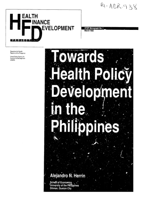 Towards health policy development in the Philippines
