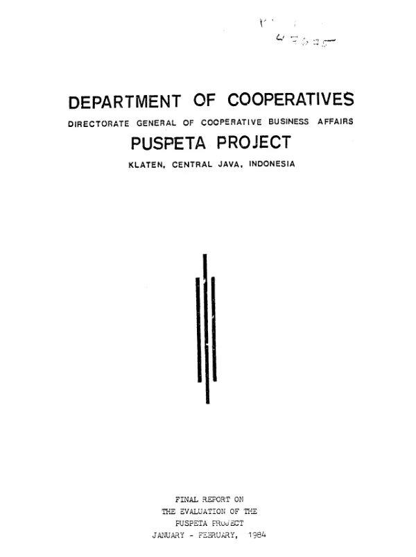 Final report on the evaluation of the PUSPETA project, January - February, 1984