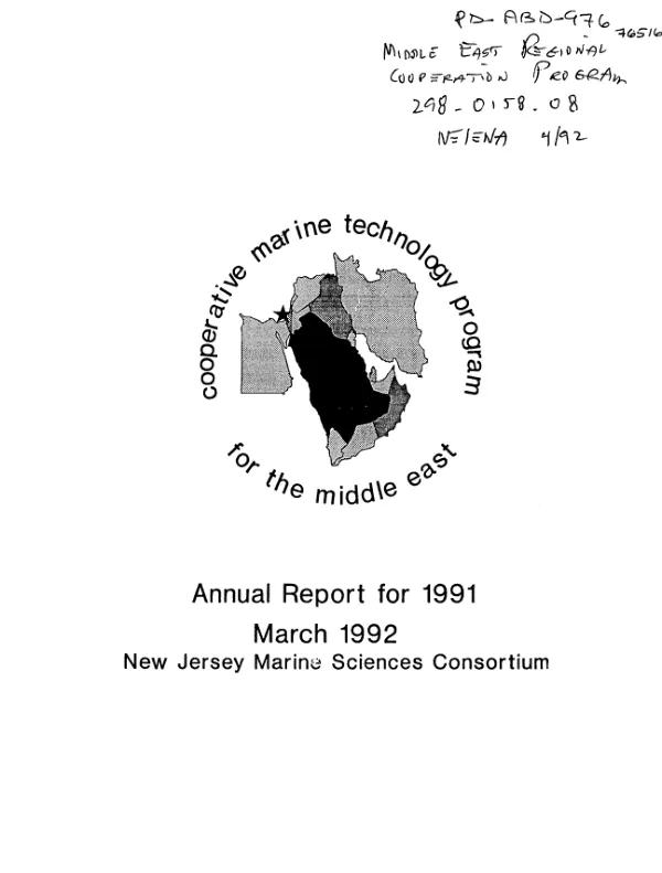 Cooperative marine technology program for the Middle East : annual report for 1991