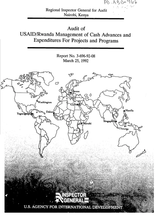 Audit of USAID/Rwanda management of cash advances and expenditures for projects and programs