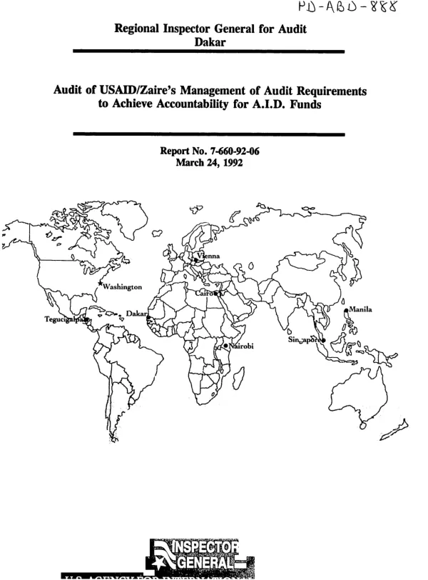 Audit of USAID/Zaire"s management of audit requirements to achieve accountability for AID funds