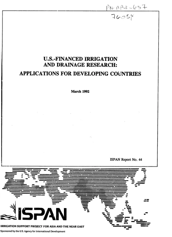 US-financed irrigation and drainage research : applications for developing countries