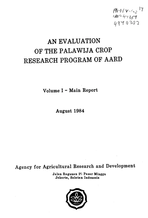 Evaluation of the Palawija crop research program of AARD