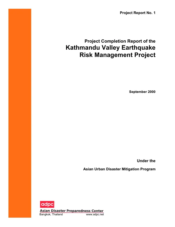 Project completion report of the Kathmandu Valley earthquake risk management project