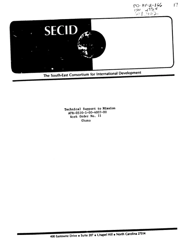 Report to USAID/G and SECID on final evaluation analysis, amendment no. 1, MIDAS II, evaluation of Ghana Seed Company