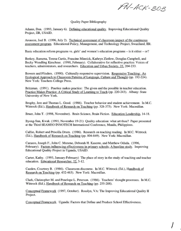 Quality paper bibliography