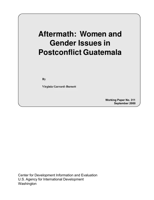Aftermath : women and gender issues in postconflict Guatemala