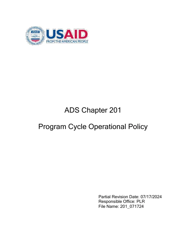 ADS 201 - Program Cycle Operational Policy