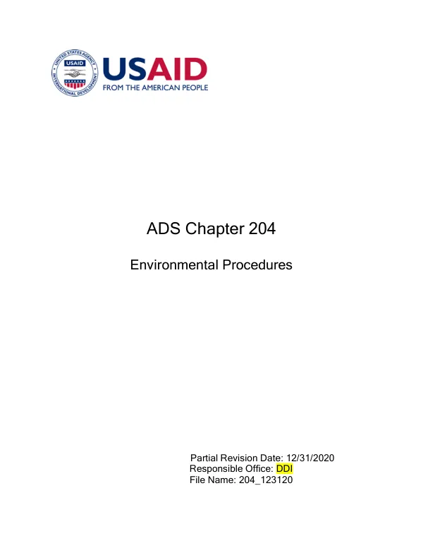 ADS 204 - Environmental Procedures