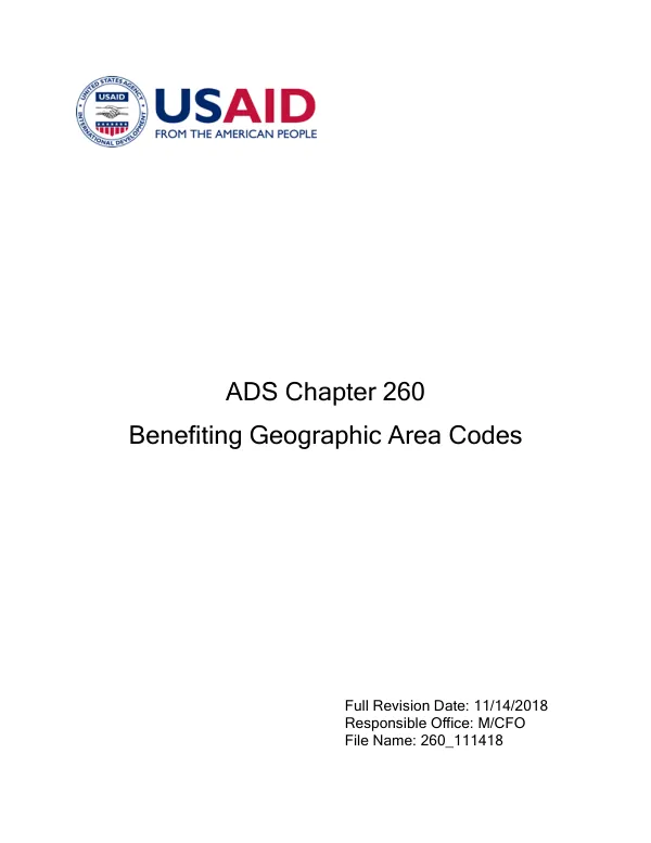ADS 260 - benefiting Geographical Codes