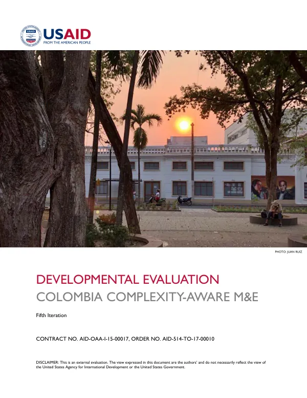 Developmental evaluation : Colombia complexity-aware M&E : fifth iteration