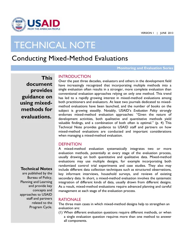 Conducting mixed-methods evaluations