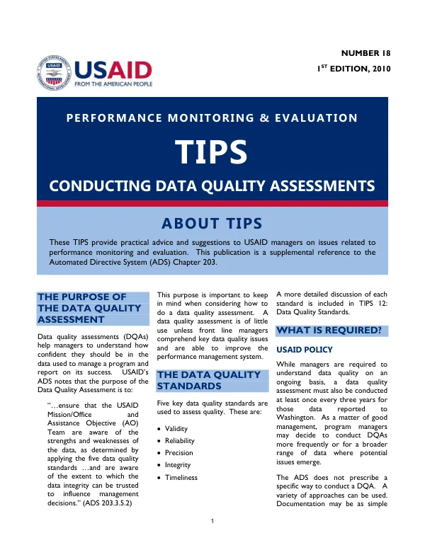 Conducting Data Quality Assessments