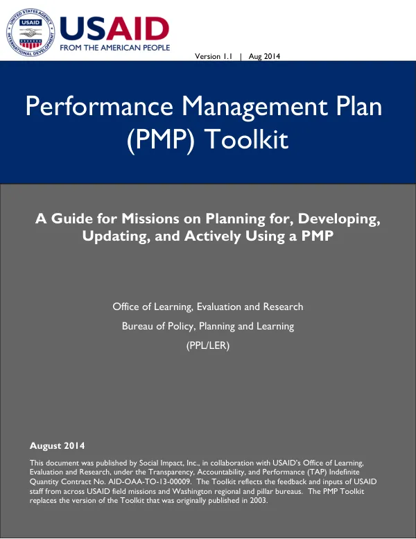 Performance Management Plan (PMP) Toolkit