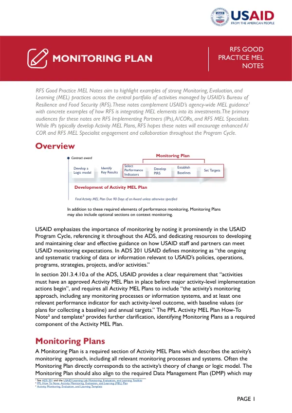 Monitoring Plan