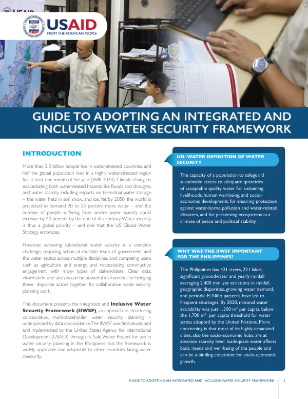 Guide to Adopting an Integrated and Inclusive Water Security Framework