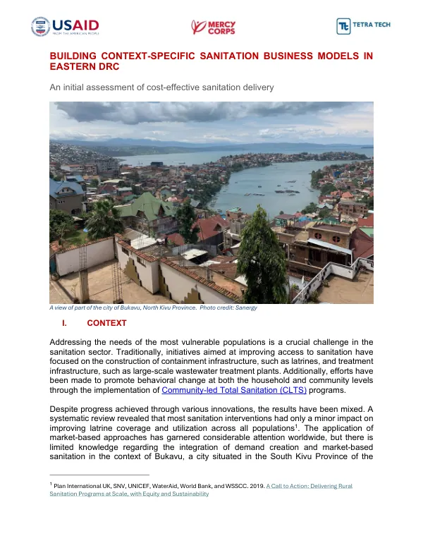 Building Context-Specific Sanitation Business Models in Eastern DRC