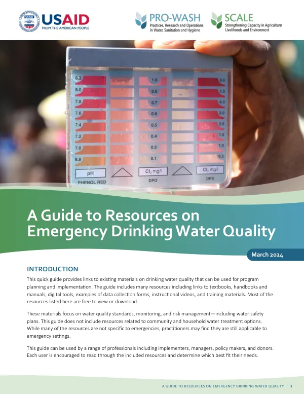 A Guide to Resources on Emergency Drinking Water Quality