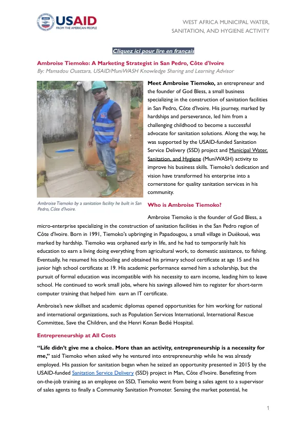 Ambroise Tiemoko: A Marketing Strategist in San Pedro, Côte d’Ivoire