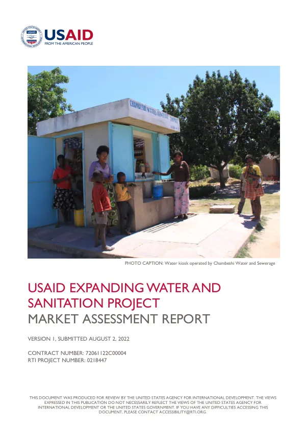 USAID Expanding Water and Sanitation Project Market Assessment Report