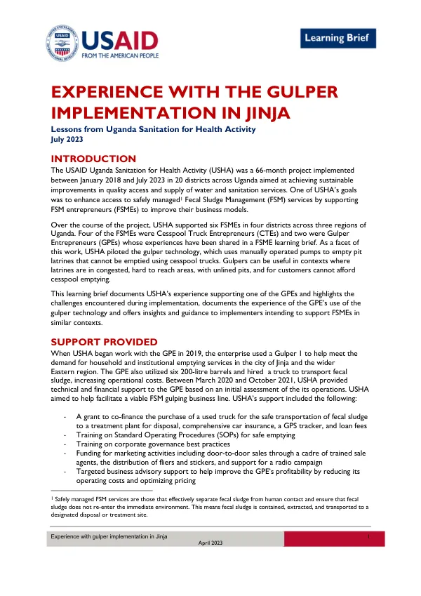 Experience with the Gulper Implementation in Jinja