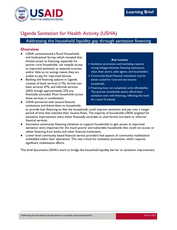 Addressing the Household Liquidity Gap through Financing