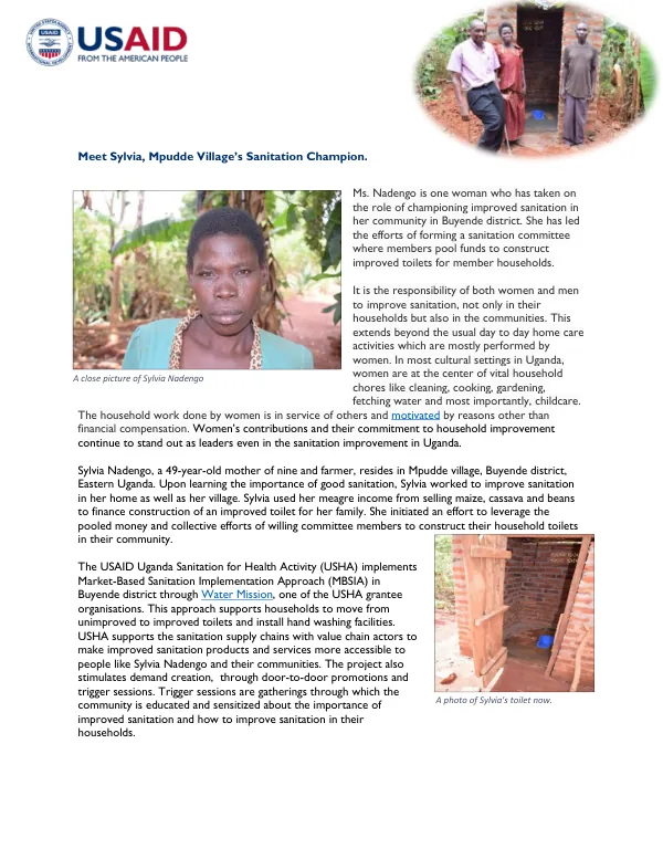 Meet Sylvia, Mpudde Village’s Sanitation Champion