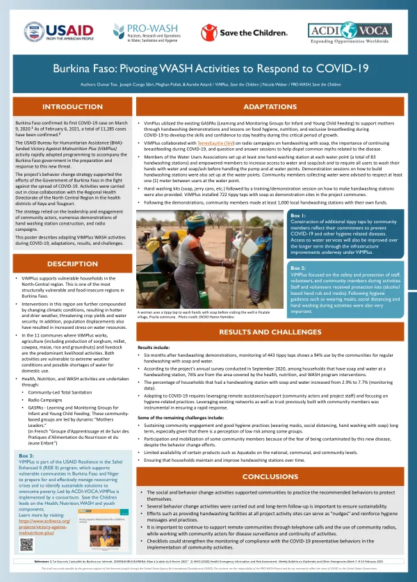 Burkina Faso: Pivoting WASH Activities to Respond to COVID-19